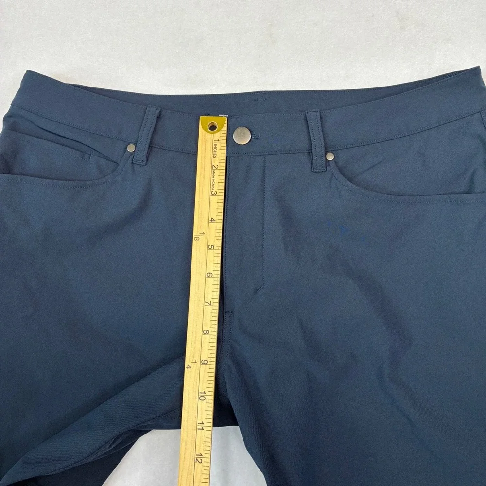 Lululemon ABC Pants Mens 34x31 Navy Blue Performance Stretch 5-Pocket Straight
